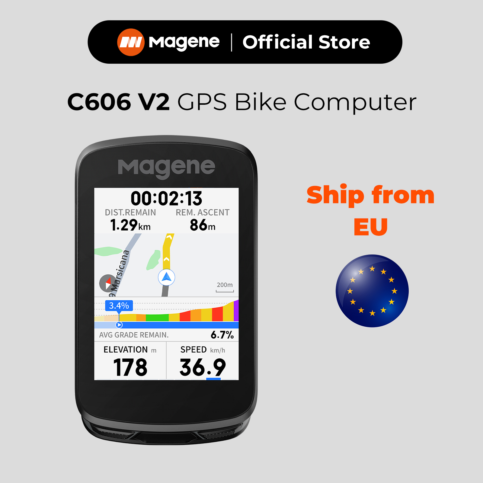 Bike Computer Gps Navigation Map - Magene C606V2 GPS Bike Computer Navigation