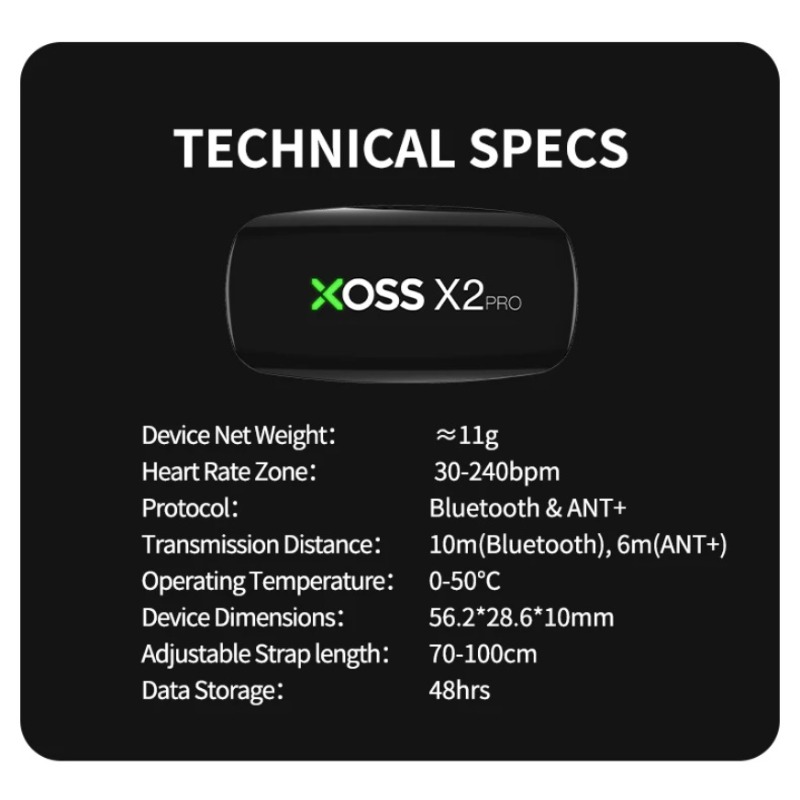 XOSS X2 Pro Heart Rate Monitor - đánh giá và giá Heart Rate Monitor Chest Strap Ant+