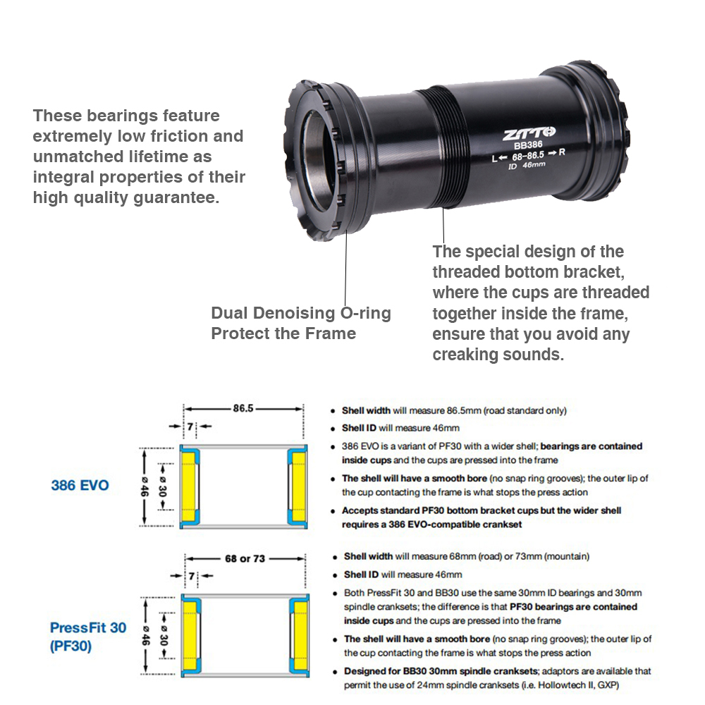 ZTTO BB386 30 Bottom Bracket w - đánh giá và giá Ceramic Bearing Bottom Bracket Bb86